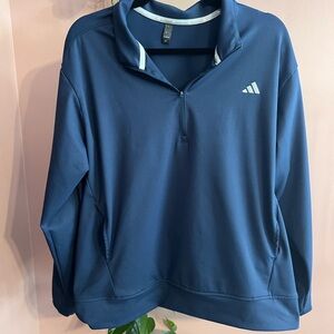 Ladies Adidas Navy Blue Quarter-Zip Pullover